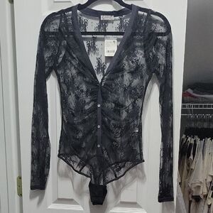 NWT Free People Intimately Lady Lux Lace Bodysuit